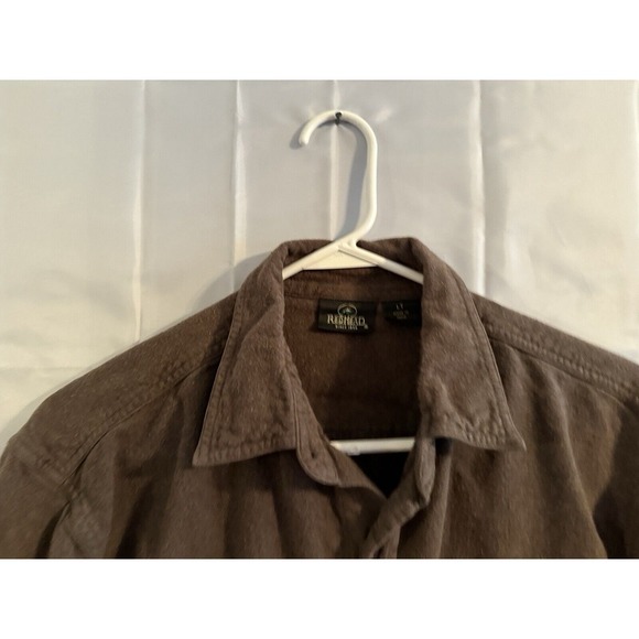 Red Head Men's Brown Flannel Cotton‎ Button Down, Size Large Tall - Picture 2 of 4